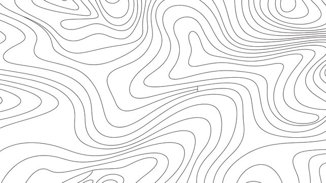 Abstract topographic contour lines pattern background with smooth flowing curves minimal design texture