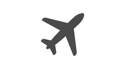 Obraz premium Silhouette of an Airplane Icon on White Background