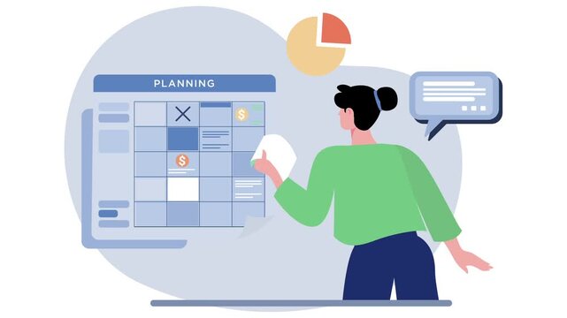 Monthly Financial Planning and Budget Scheduling Animation