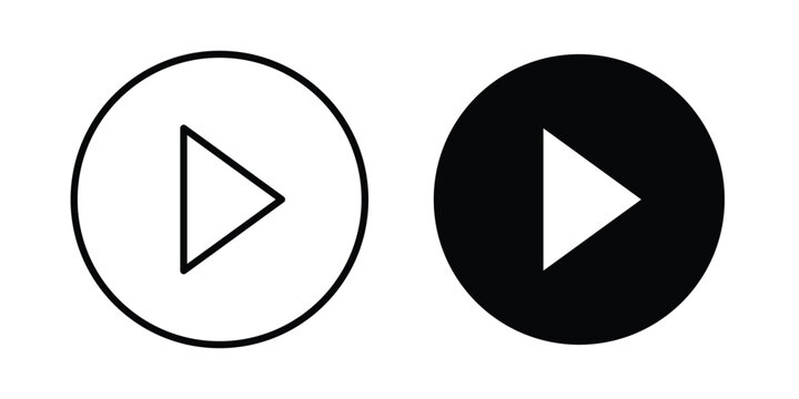 Play button icon pack vectors for graphic projects.