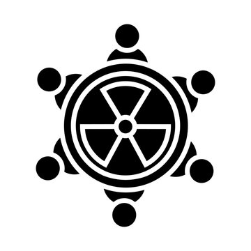 Radiation icon vector. Nuclear energy Illustration sign. Emitting symbol. Nuclear waste logo.
