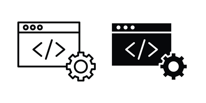Web development icon pack vectors for graphic projects.