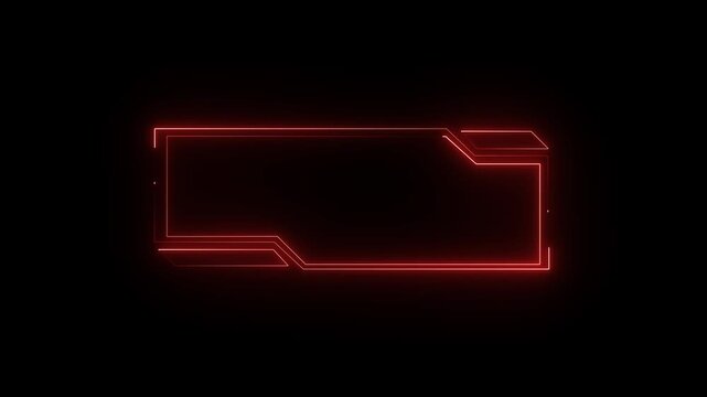 neon rectangular frames with shining effects on dark background. Square box with bright neon lines. neon box pattern. neon pink lights wiggle on black background