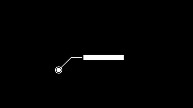 Simple HUD elements rectangle frame lines callout animation for text on black 4K video Animate a white callout for text.