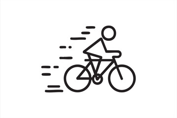 Fototapeta premium Bike Rider Outline Symbol for Sports Fitness and Delivery Apps