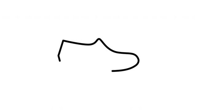 Simple black outline drawing of a shoe. Suitable for shoe stores, fashion blogs, or any design related to footwear products.