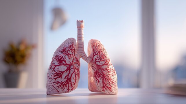 Human lungs anatomy model promoting respiratory health