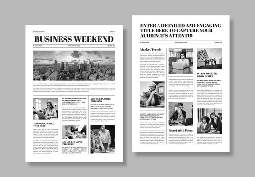 Corporate Business Newsletter Template Layout