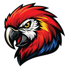 Fototapeta premium scarlet macaw head mascot logo design vector