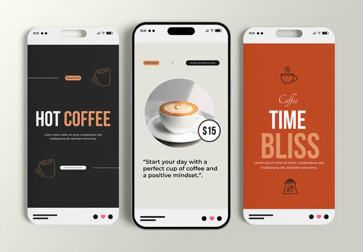 Modern Cafe Coffee Story Template Design