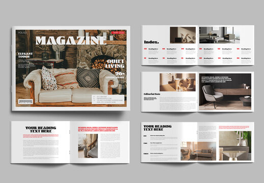 Modern Interior Design Magazine Template Layout
