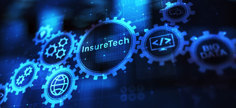 Insurtech Insurance technology online business finance concept on screen.