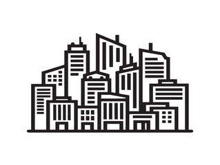 Obraz premium Modern city skyline vector illustration with diverse high-rise buildings in flat design
