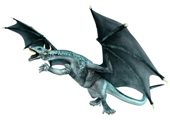 Fototapeta premium 3D Rendering Fairy Tale Dragon on White