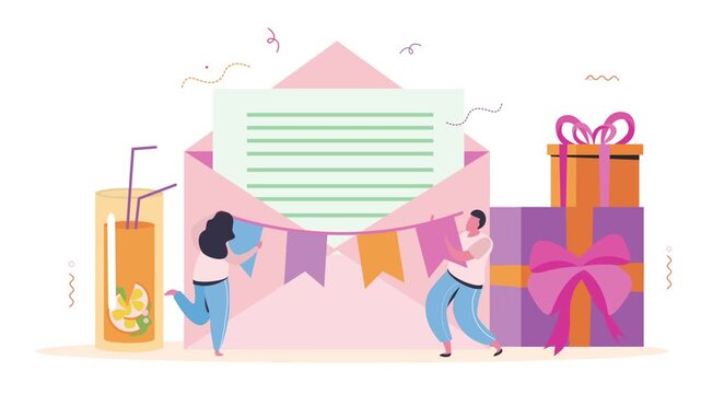 Birthday Invitation Greeting Celebration Animation
