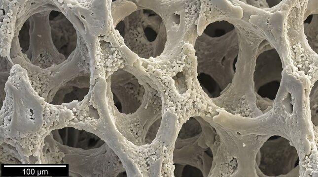 Porous Bone Structure Scanning Electron Microscope SEM Micrograph