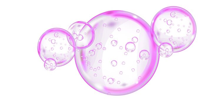 Water bubble. Soap, foam, Water droplet. Serum. Gel.	