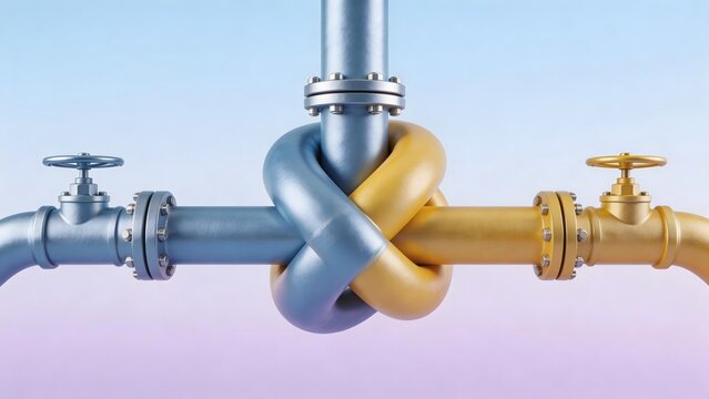 Interwoven industrial pipes