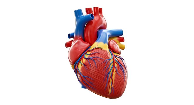 Human heart with blood vessels illustration