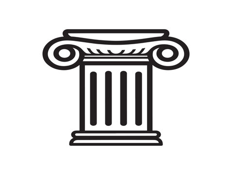 Classic ionic column vector illustration in flat design style