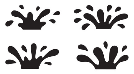 Fototapeta premium Water splash vector set. dynamic liquid elements with various splash forms and drops.
