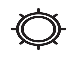 Fototapeta premium Minimalist circular gear or sun icon with spokes, flat design vector illustration