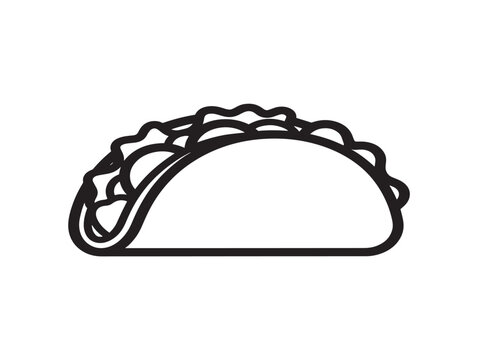 Cute taco burrito wrap flat design vector illustration