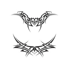 Obraz premium Vintage tribal decorative logo icon vector design with intricate ethnic ornamental details