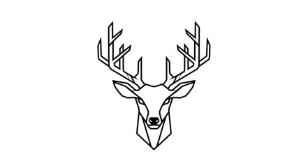 Geometric Deer Head Illustration. © Deni