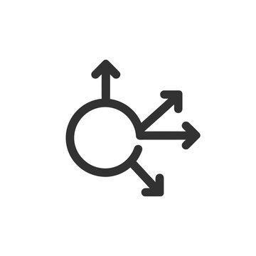 A black and white icon representing gender fluidity and diversity.