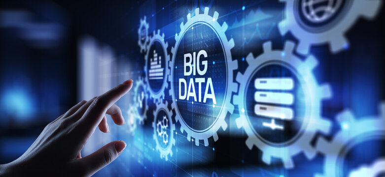 Big data analytics platform, business intelligence and modern technology concept on vitual screen.