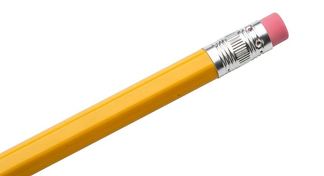 Sharp yellow pencil with pink eraser tip