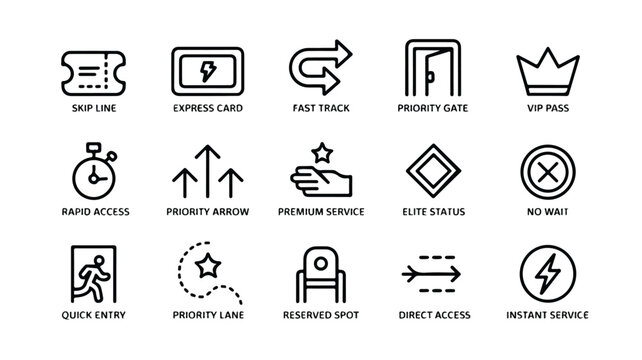 priority icons for fast track and quick access services