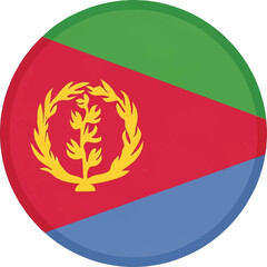Fototapeta premium Eritrea Flag Circular Vector Icon - Minimalist Flat Design