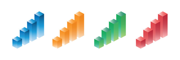 Fototapeta premium Abstract Data Visualization Rising Column Graphs