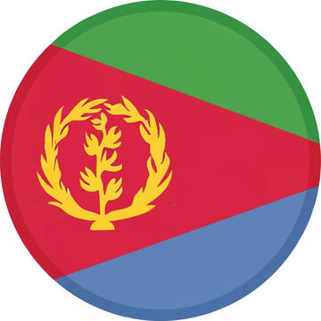 Eritrea Flag Circular Vector Icon - Minimalist Flat Design