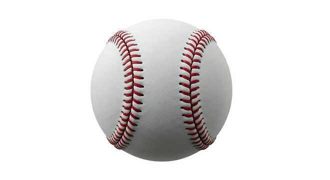 Baseball with red stitching