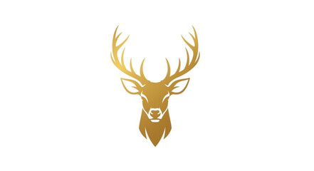 Obraz premium Golden Deer Head Illustration.