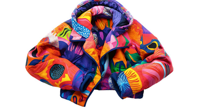 Vibrant Printed Muffler Jacket Style