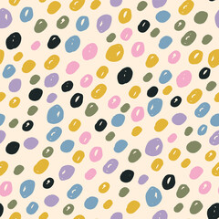 Fototapeta premium Painted Spots Decorative seamless pattern. Repeating background. Tileable wallpaper print.