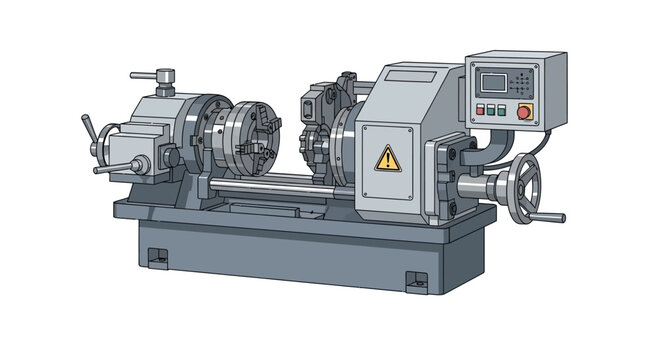 Industrial metal lathe machine tool.
