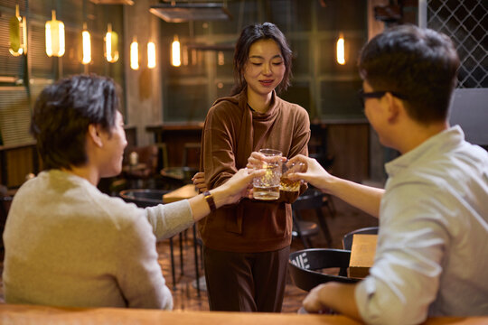 After a long day at work, the team hits the bar to unwind