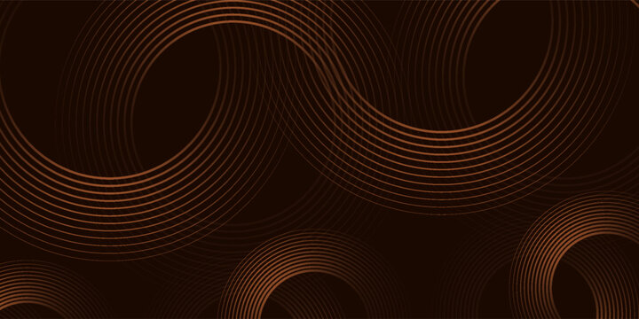 3D golden brown colour circle wallpaper design. Vector illustration