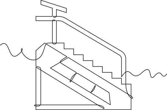 one line art Stair Climber vector illustration. line art, one continuous line, simple, hand drawn and sketch style. for icons, symbols, signs or logos. PNG