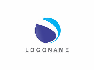 Fototapeta premium Modern Abstract Blue Sphere Logo Design with Gradient swoosh for Corporate Identity and Tech Startup Branding