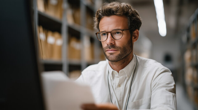 Electronic court filing system administrator stress-tests document upload portal on desktop terminal, printout checklist taped beside monitor, quiet government records room with metal shelving units