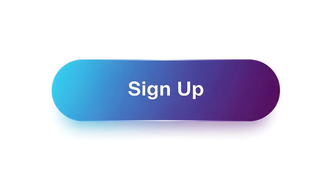 Gradient sign up button with blue and purple colors on white background