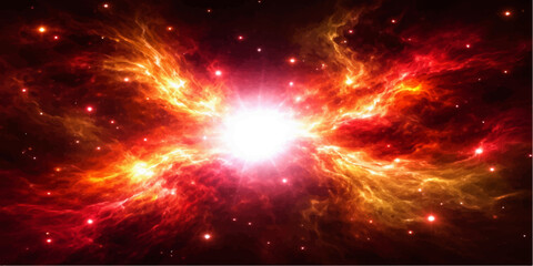 An ethereal abstract background featuring a cosmic nebula and glowing fractal stars amidst a swirling galaxy of circles and astral light within a vast science fiction universe © Alpha Designs