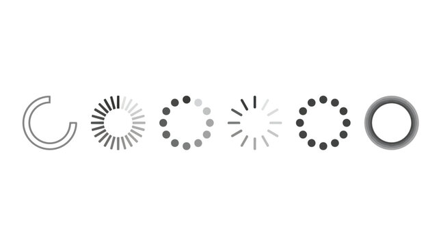 Minimalist Loading Spinner Icon Set for Web and App Interface