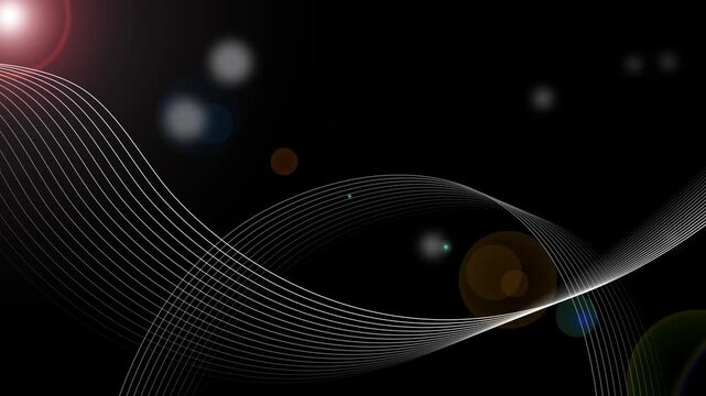 Abstract gradient background with flowing wave lines and subtle lens flares animation